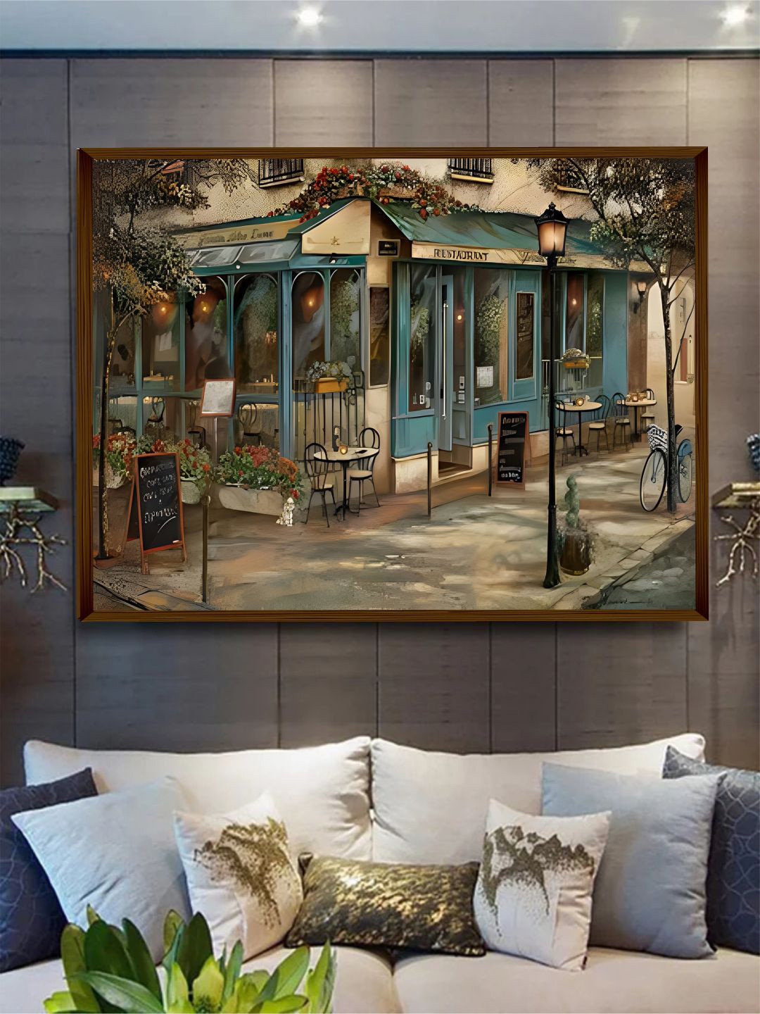 The Art House Blue & Beige Landscape Painted Wall Art