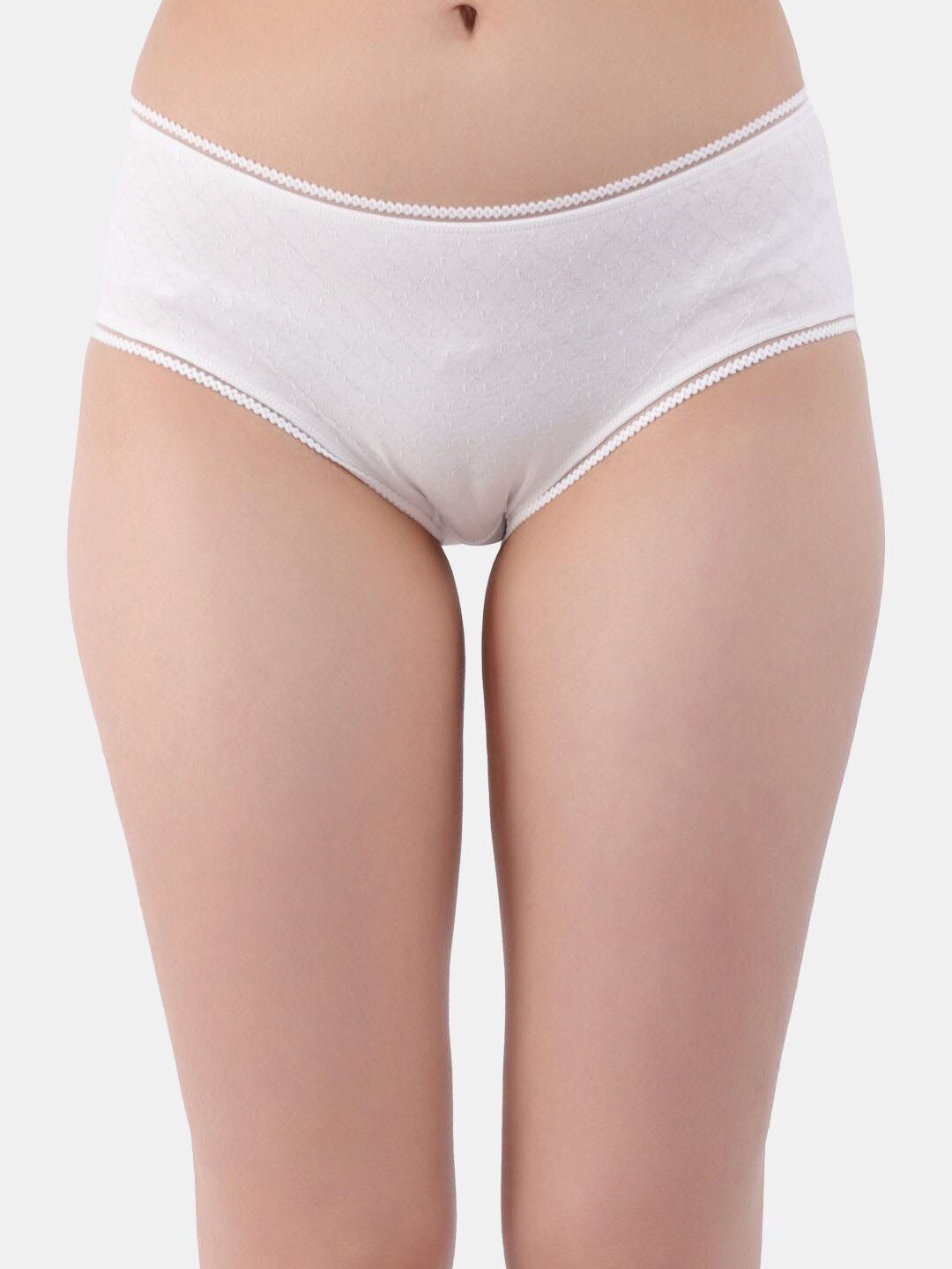 Amour Secret Women Self Design Anti Bacterial Mid-Rise Hipster Briefs- P701_Wht