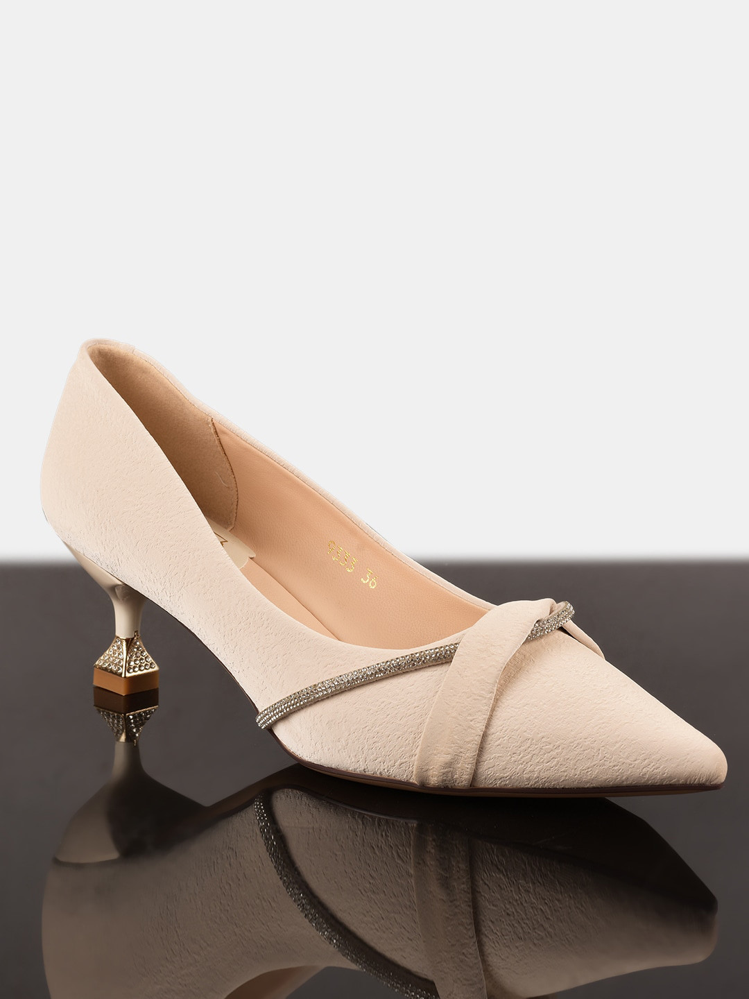 BuckleUp Peach-Coloured Wedge Peep Toes
