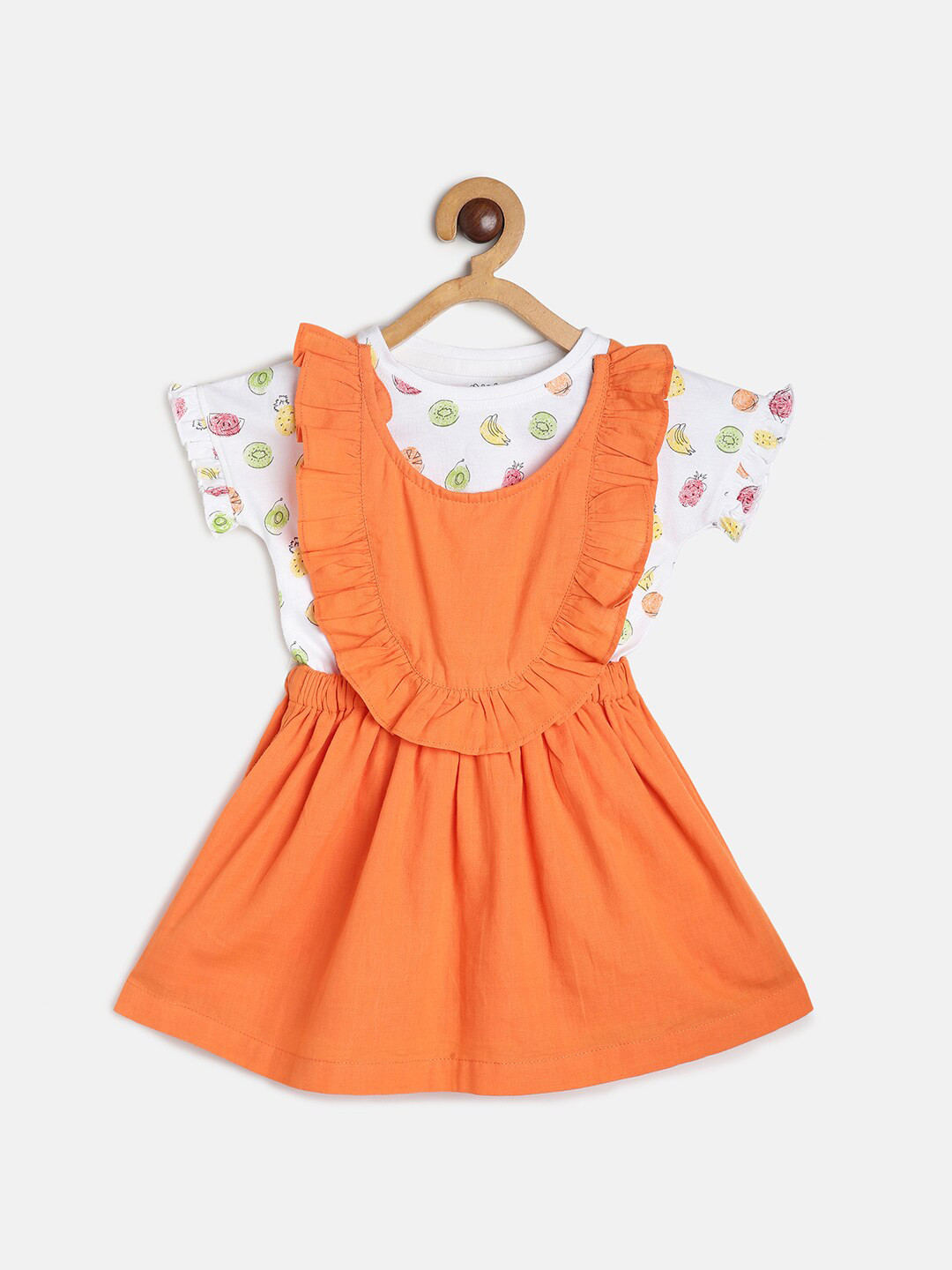 MINI KLUB Infants Printed Top With Dungaree Skirt