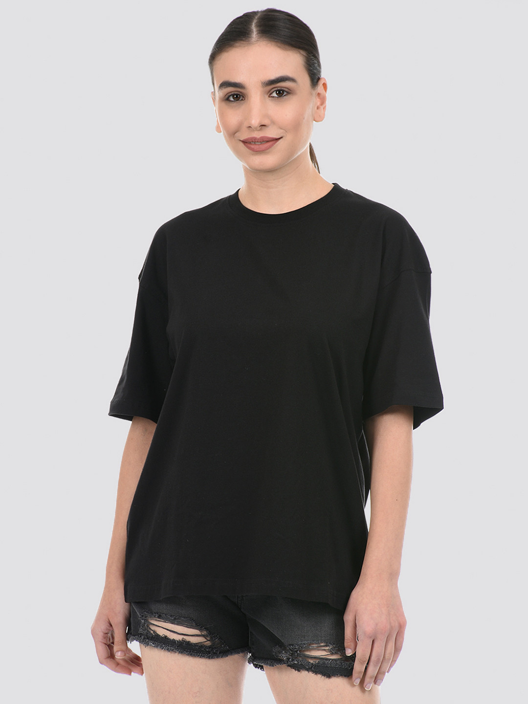 ONEWAY Solid Cotton Oversized T-Shirt