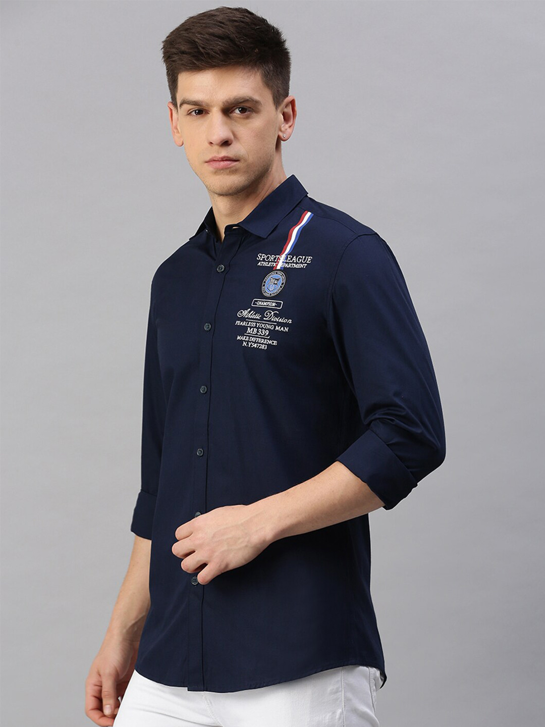 CP BRO Men Slim Fit Casual Cotton Shirt