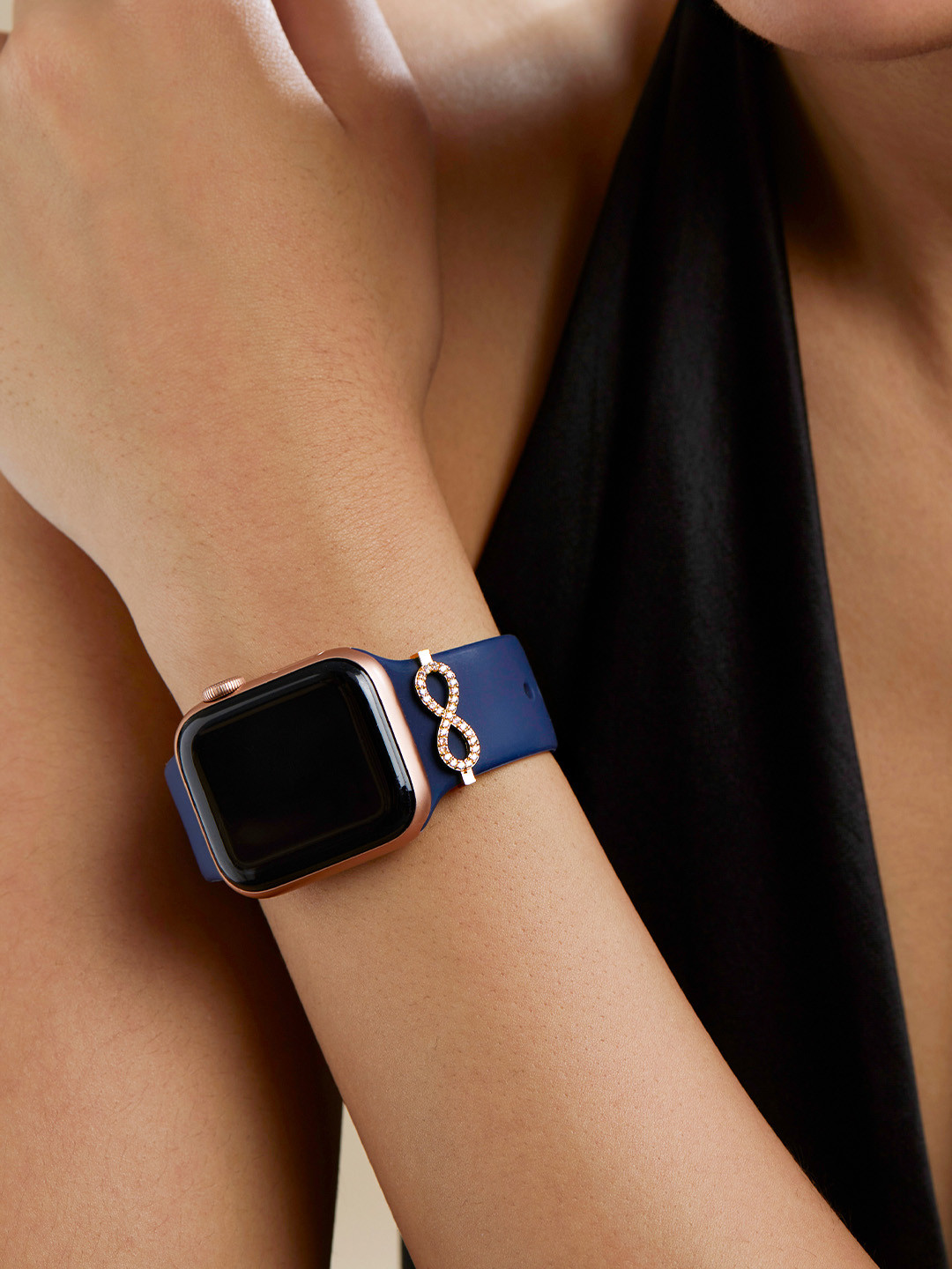 MINUTIAE Women Stone-Studded Infinity Watch Charm