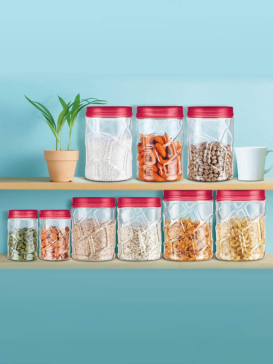 Milton Vitro Pet Jar 12 Pcs Red Wine Containers 4pcs x 270 ml 4pcs x 665 ml 4pcs x 1.24 L