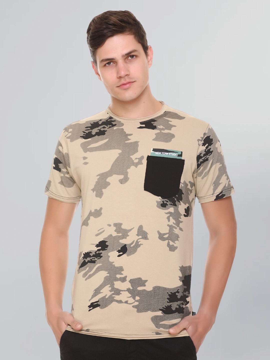 GODFREY Men Printed Stretchex Cotton T-shirt