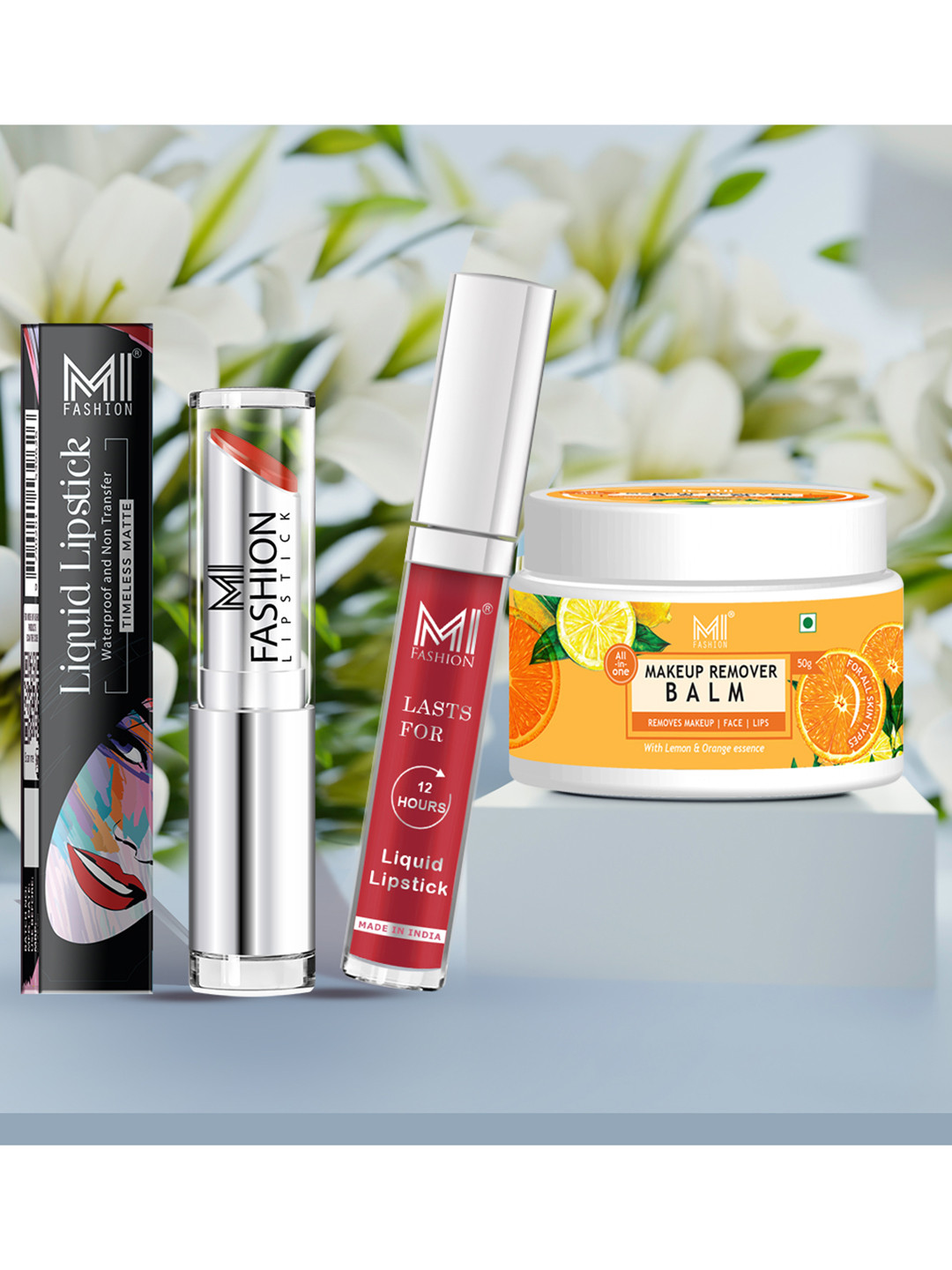 MI FASHION Set of 2 Lipsticks with Makeup Remover Balm