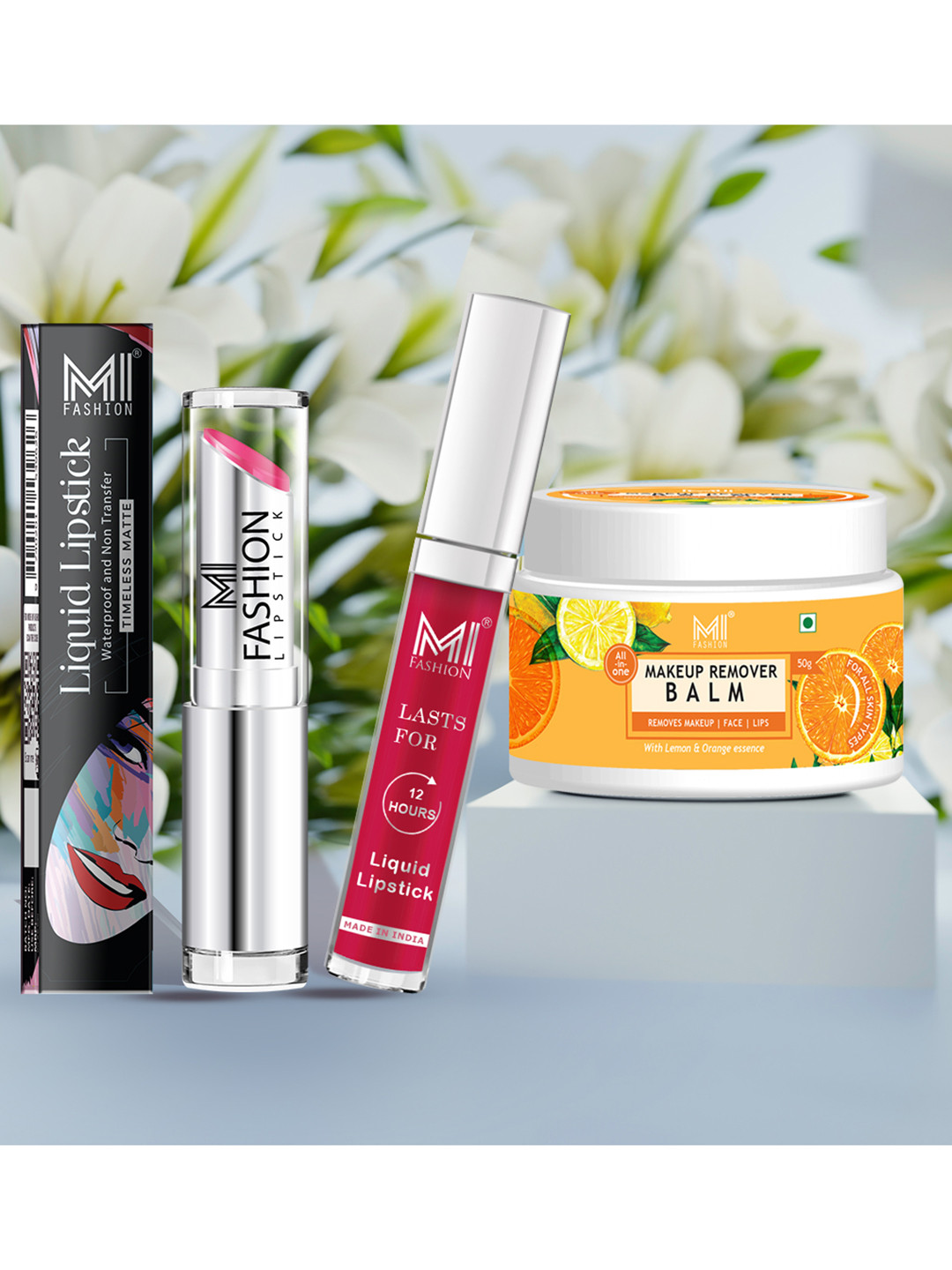 MI FASHION Set of 2 Lipsticks with Makeup Remover Balm