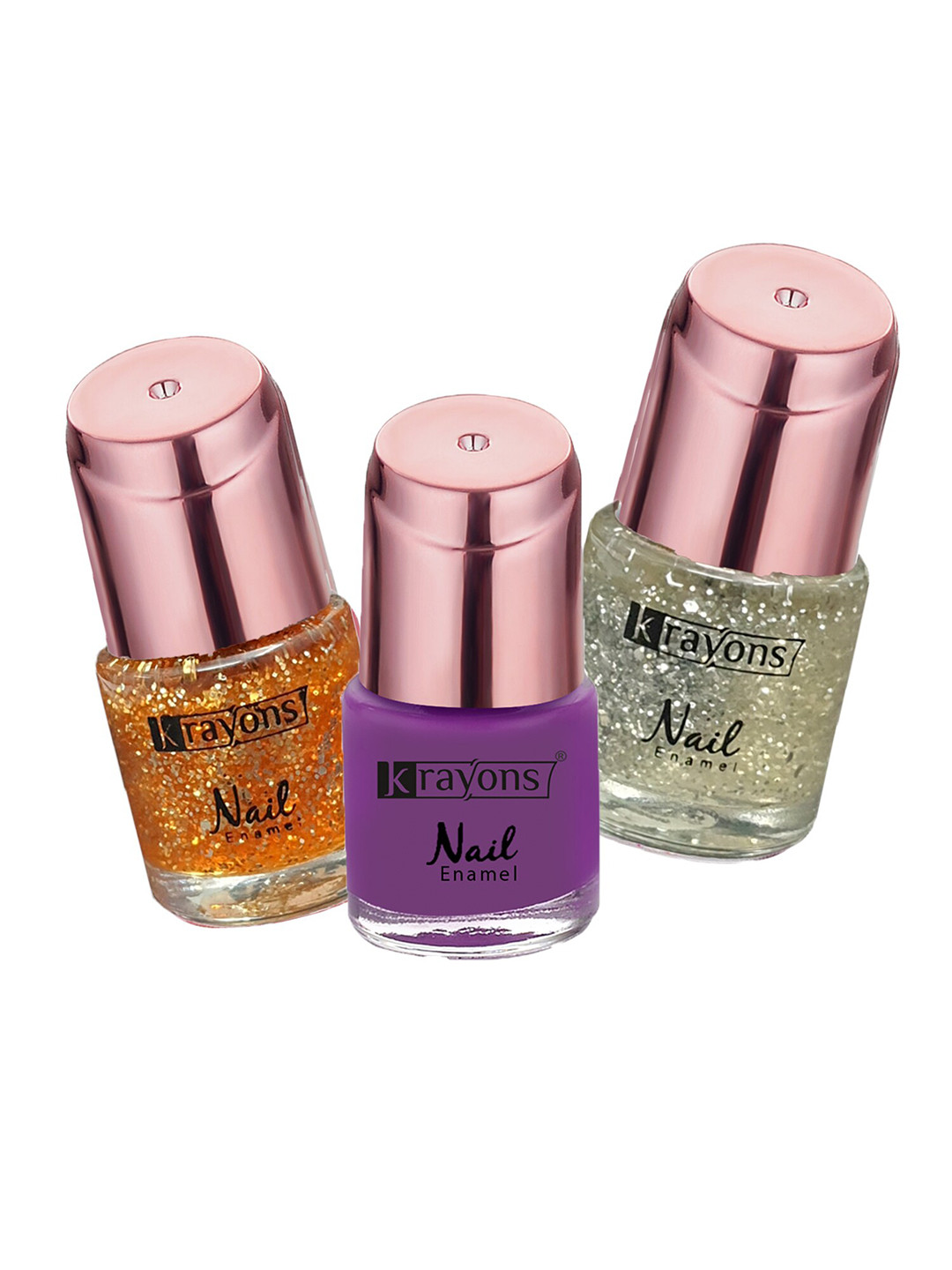 krayons Set Of 3 Color Me Crazy Gel Long Lasting Nail Polish - 8ml Each