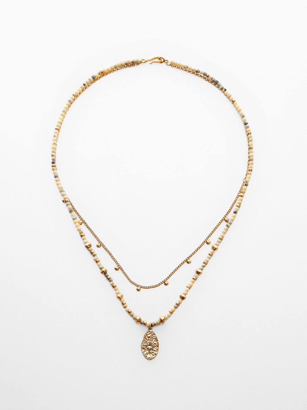 MANGO Beaded & Stone-Studded Layered Necklace
