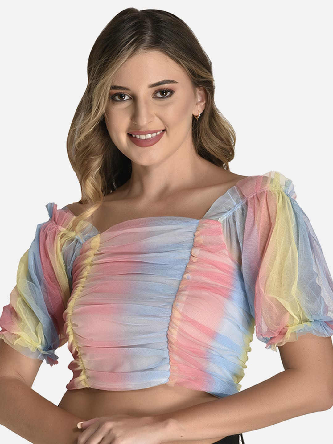 FIMS Vertical Striped Crop Top