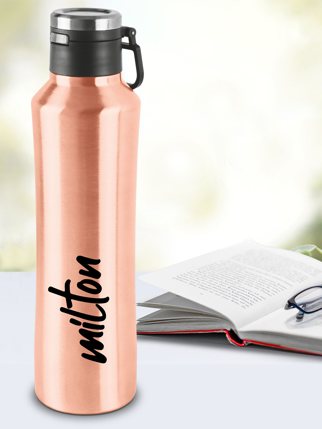 Milton Gulp Rose Gold Solid Stainless Steel Double Wall Vacuum Water Bottle - 575ml