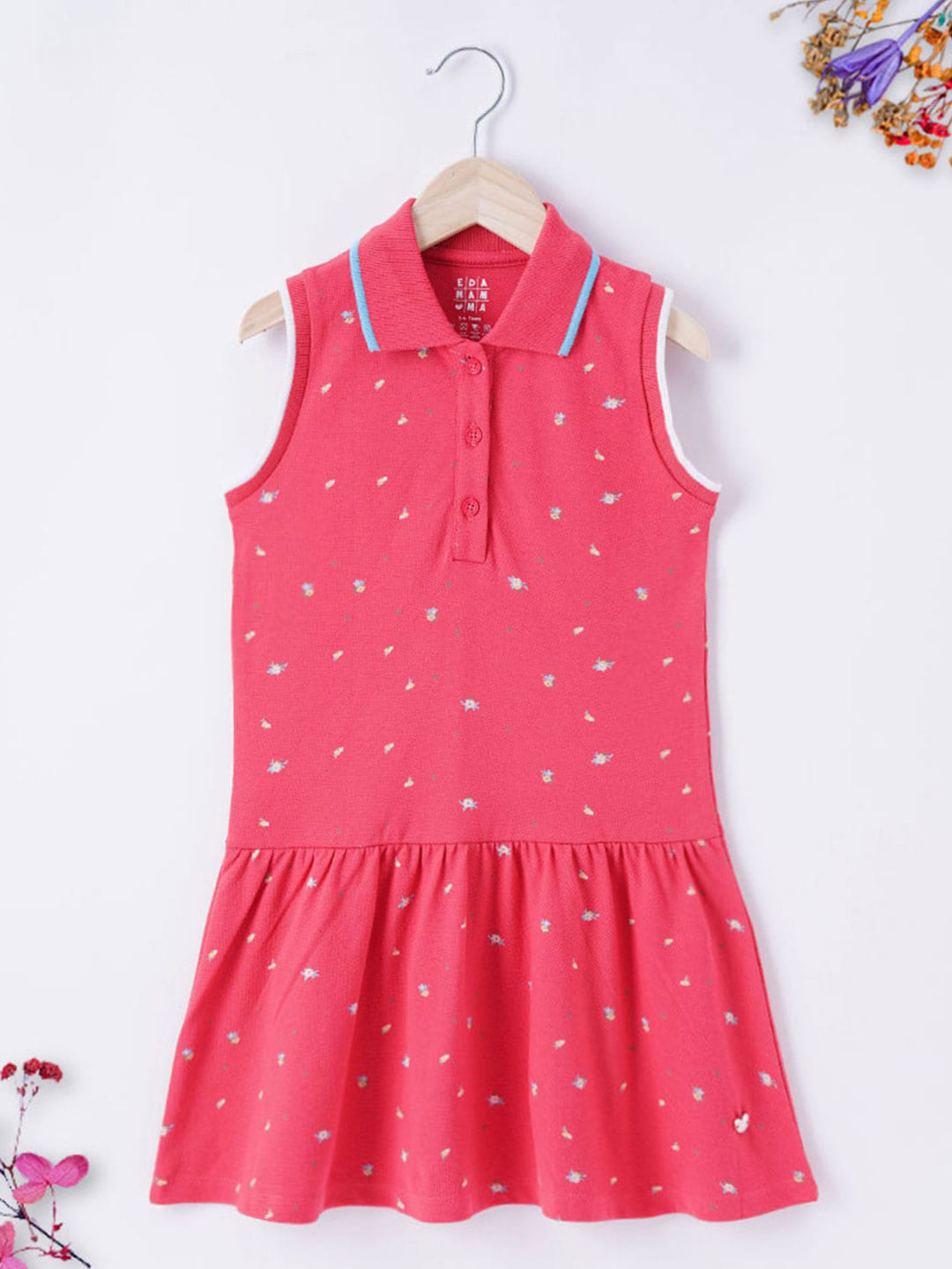 Ed-a-Mamma Girls Drop-Waist Cotton Dress