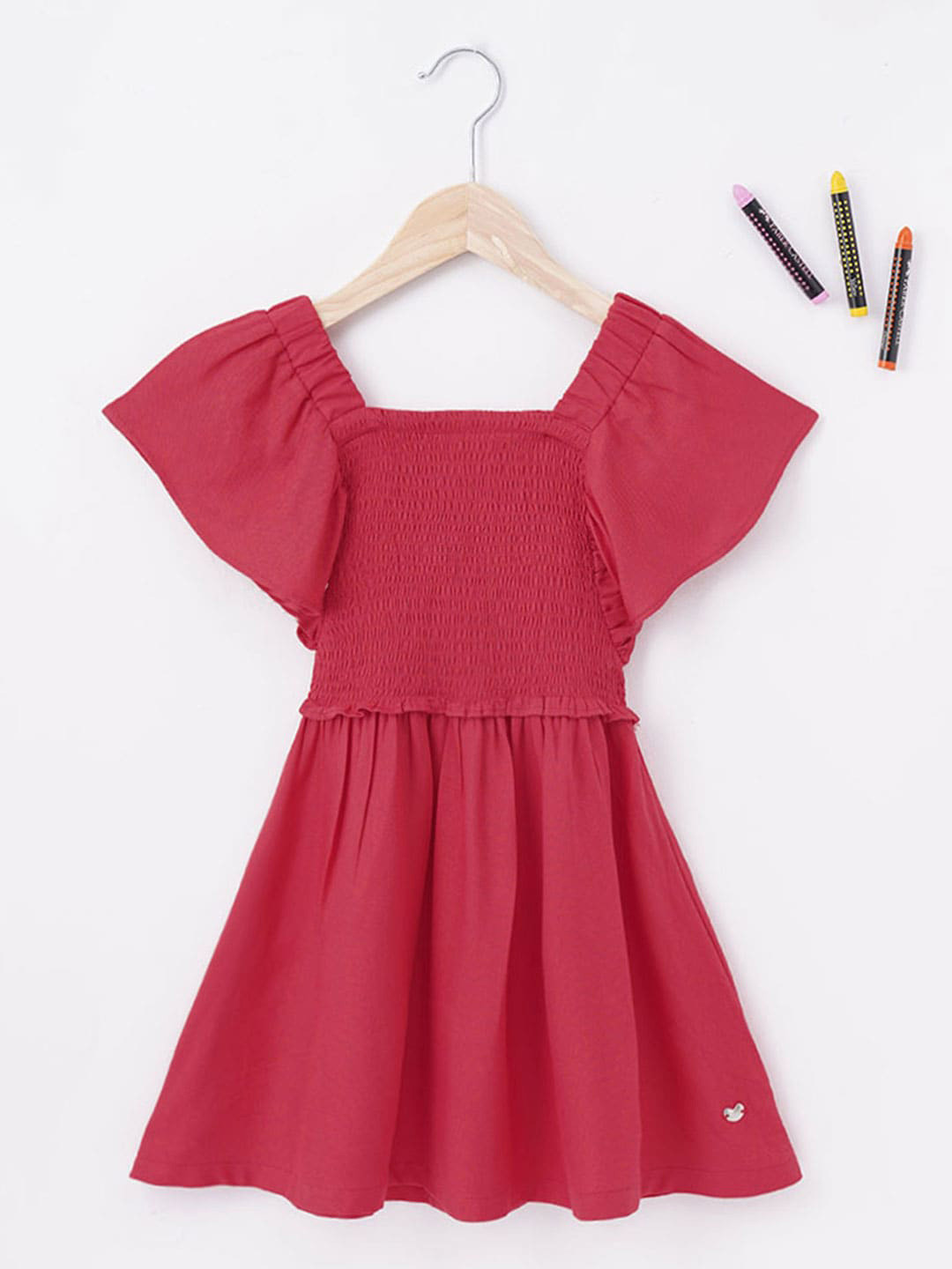 Ed-a-Mamma Girls Smocked Flared Dress
