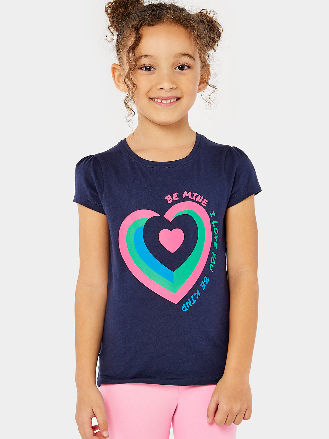mothercare Girls Typography Print Knitted Pure Cotton T-shirt
