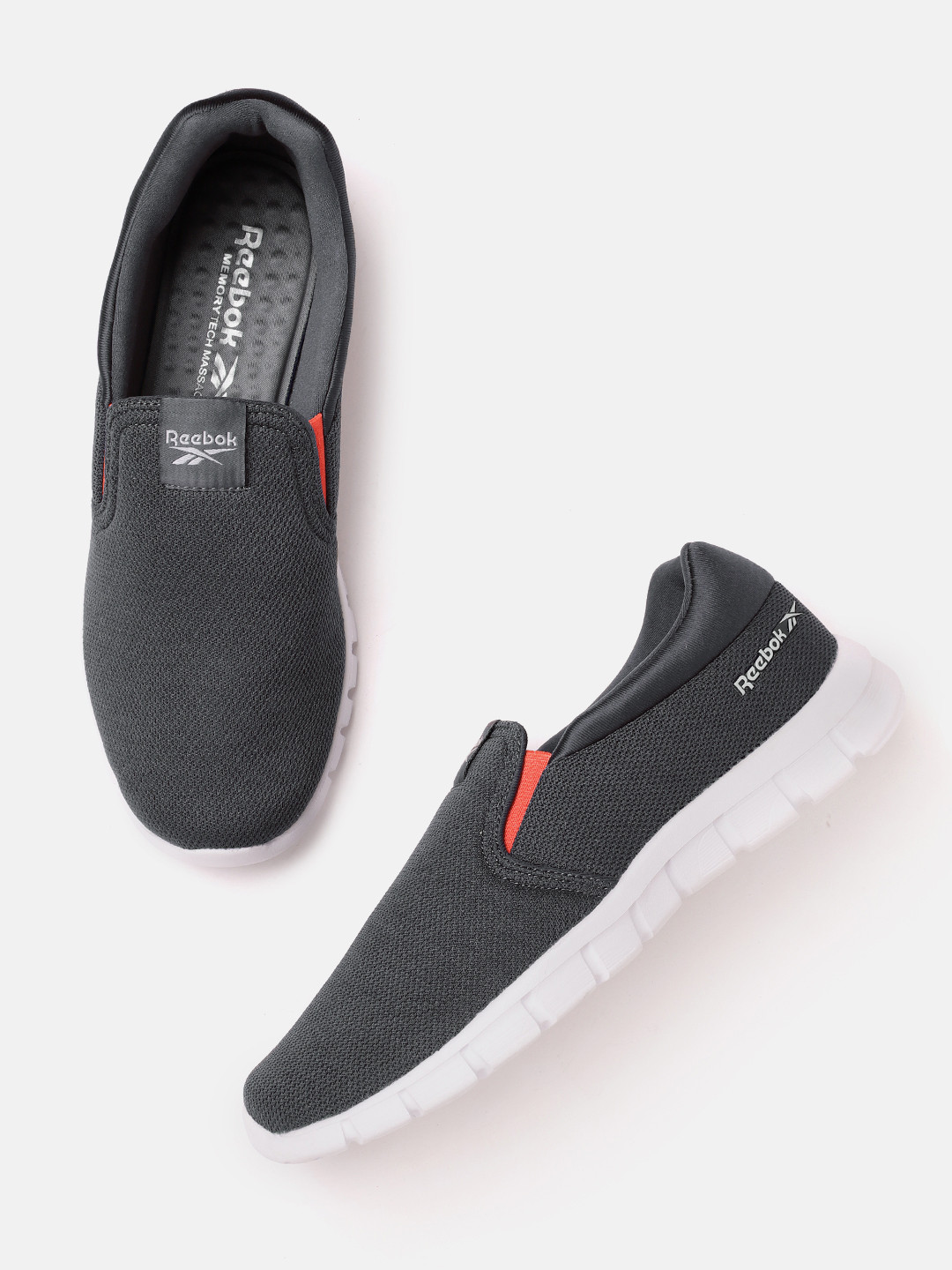 Reebok Men Woven Design Leap Slip On Walking Shoes