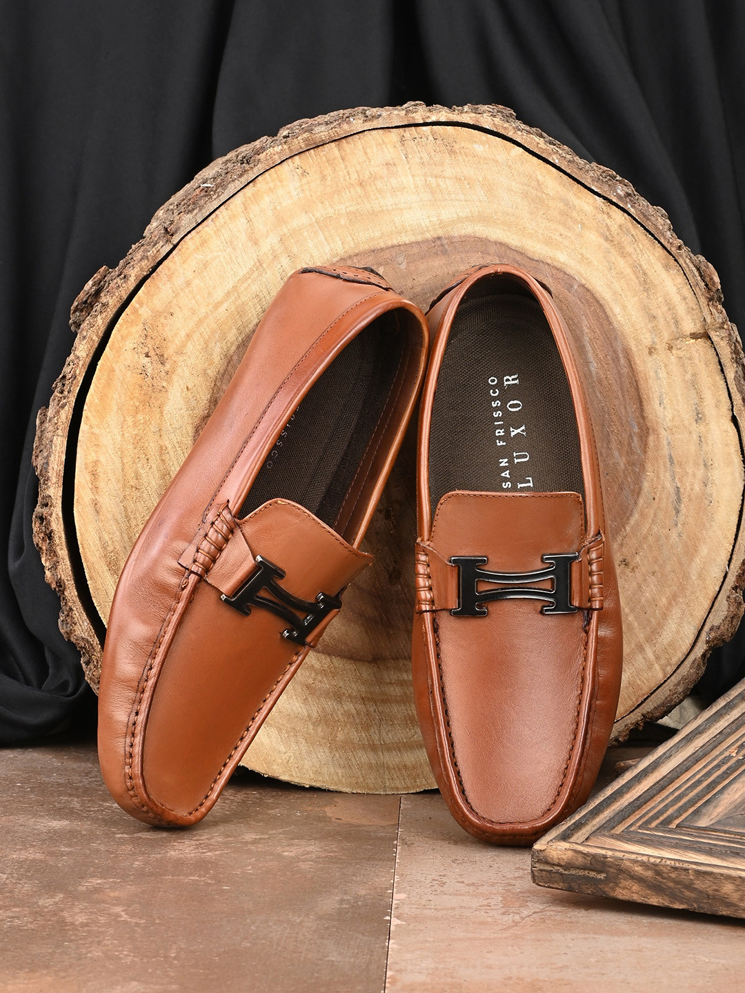 San Frissco Men Leather Lightweight Horsebit Loafers