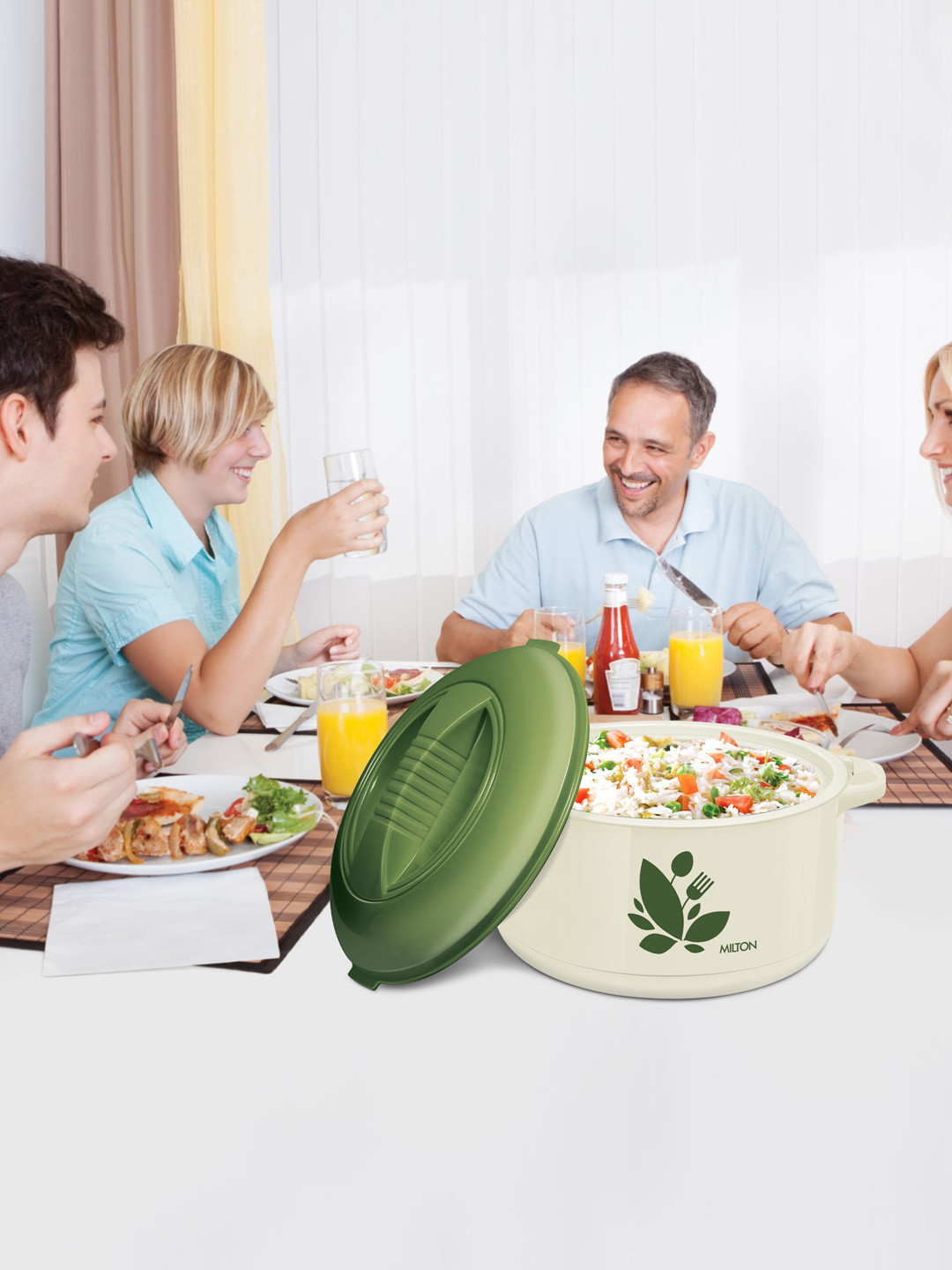 Milton Orchid 13500 Moss Green Inner Steel Casserole 12.5 L