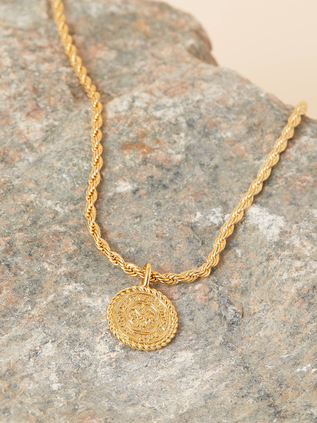 Accessorize London 14K Gold Plated Pink Z Healing Stones Ring Rose Quartz