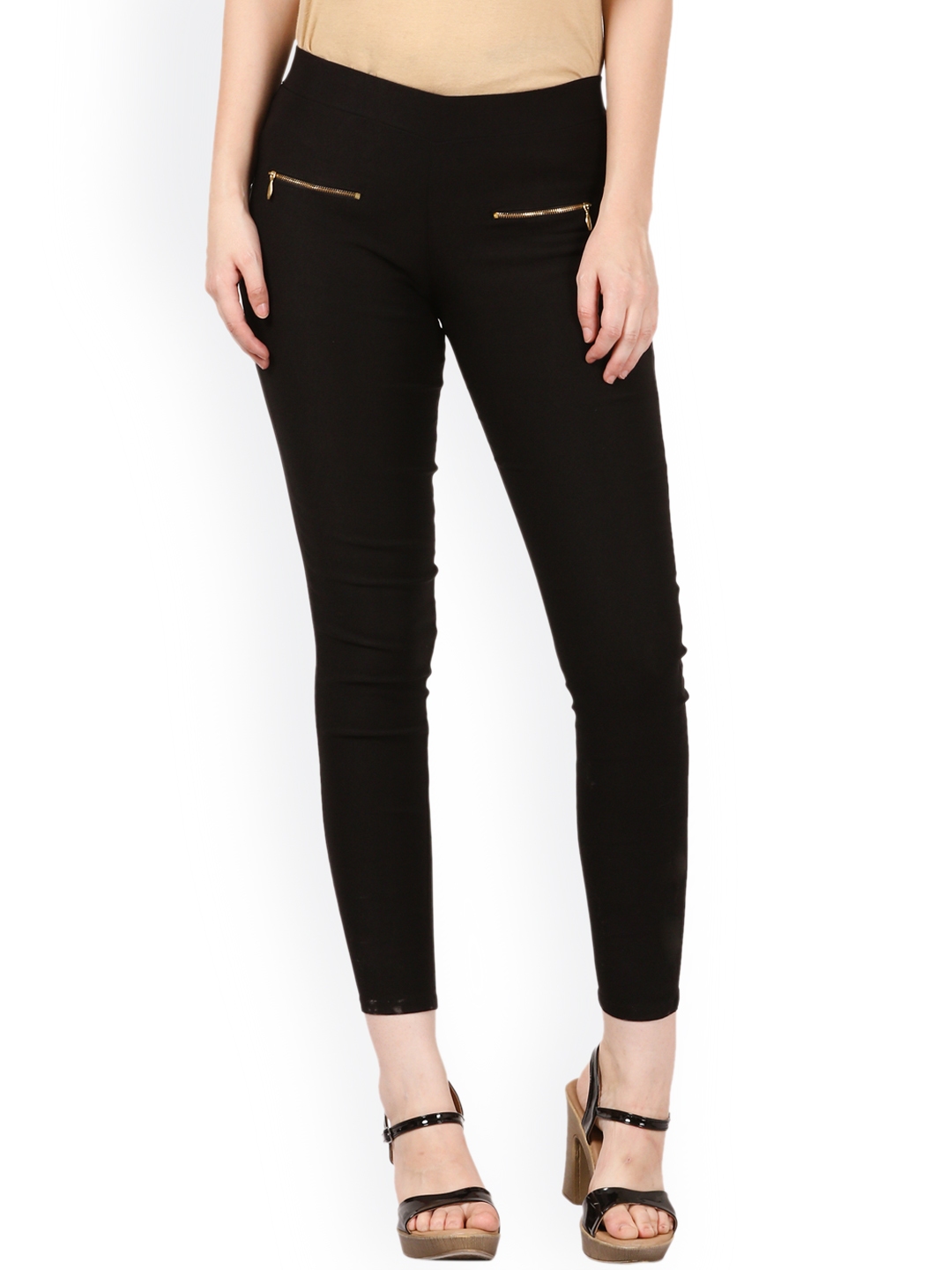 black jeggings myntra