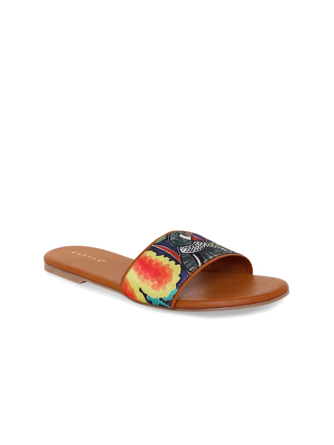 Kanvas Women Printed Open Toe Flats