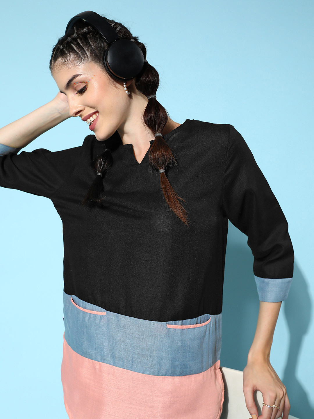 Bannos Swagger Colourblocked Top With Trousers