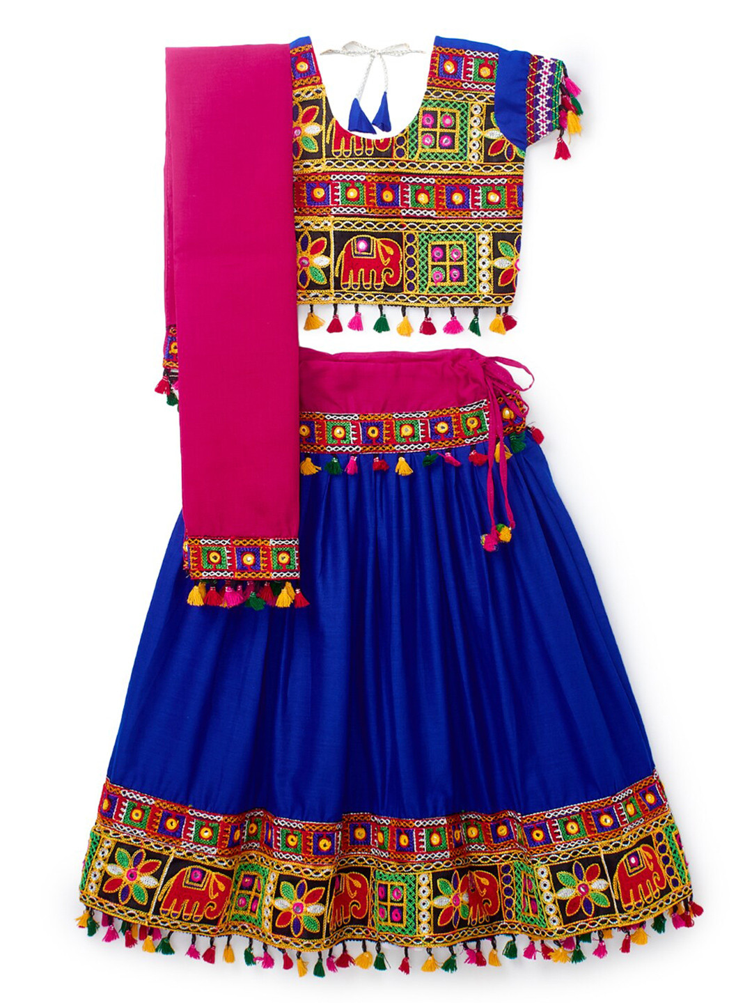 BANJARA INDIA Girls Embroidered Ready to Wear Lehenga & Blouse With Dupatta