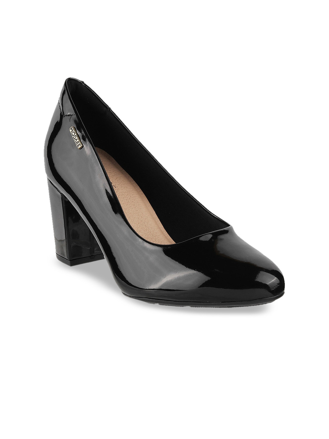 MODARE Pointed Toe Closed Back PU Block Pumps