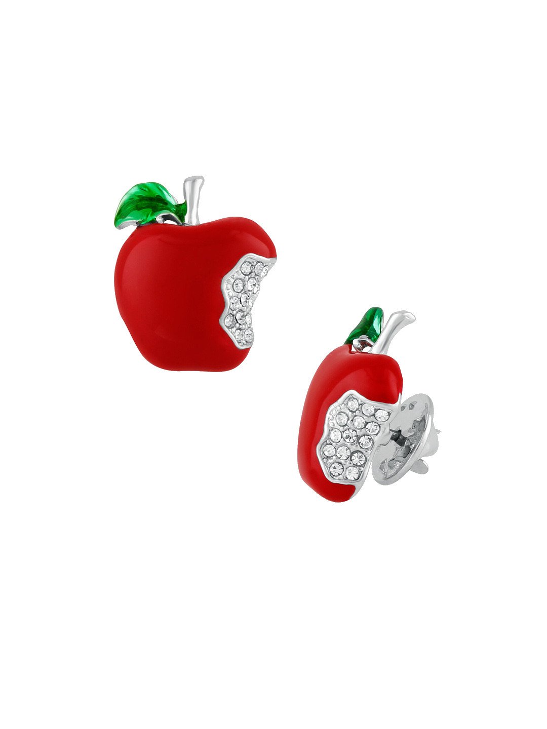 Mahi Alloy Apple-Charm Brooch