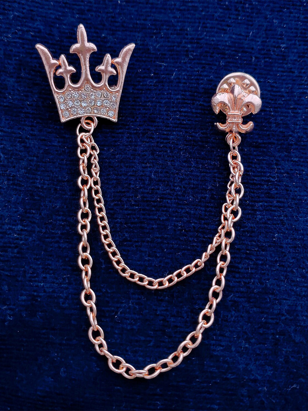 Mahi Alloy Royal Crown-Charm Brooch