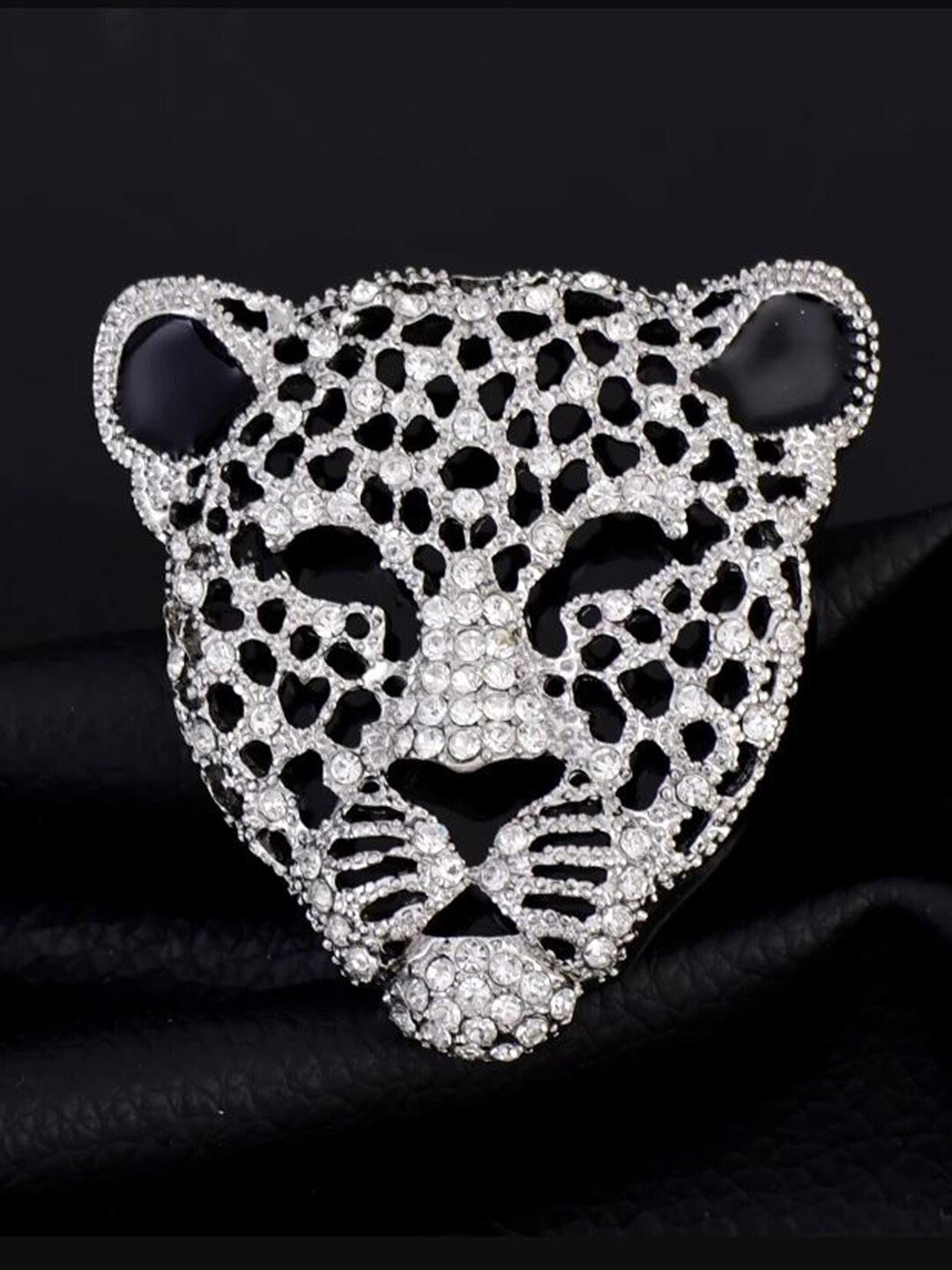 Mahi Men Stone-Studded Alloy Lion- Charm Lapel Pin