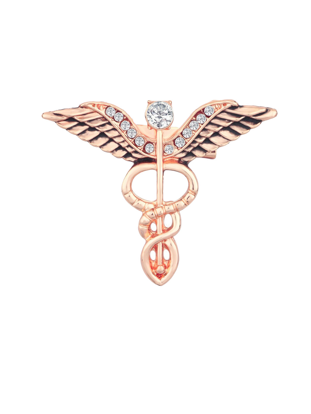 Mahi Men Stone-Studded Doctor Minimal Brooch