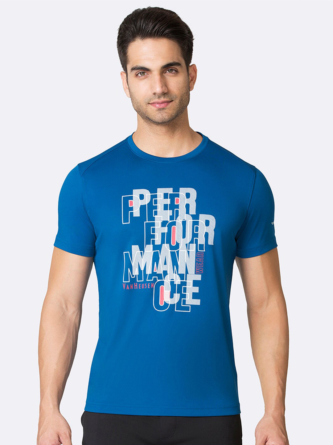 Van Heusen Innerwear Performance Men Printed Swift Dry Crew Neck T-Shirt