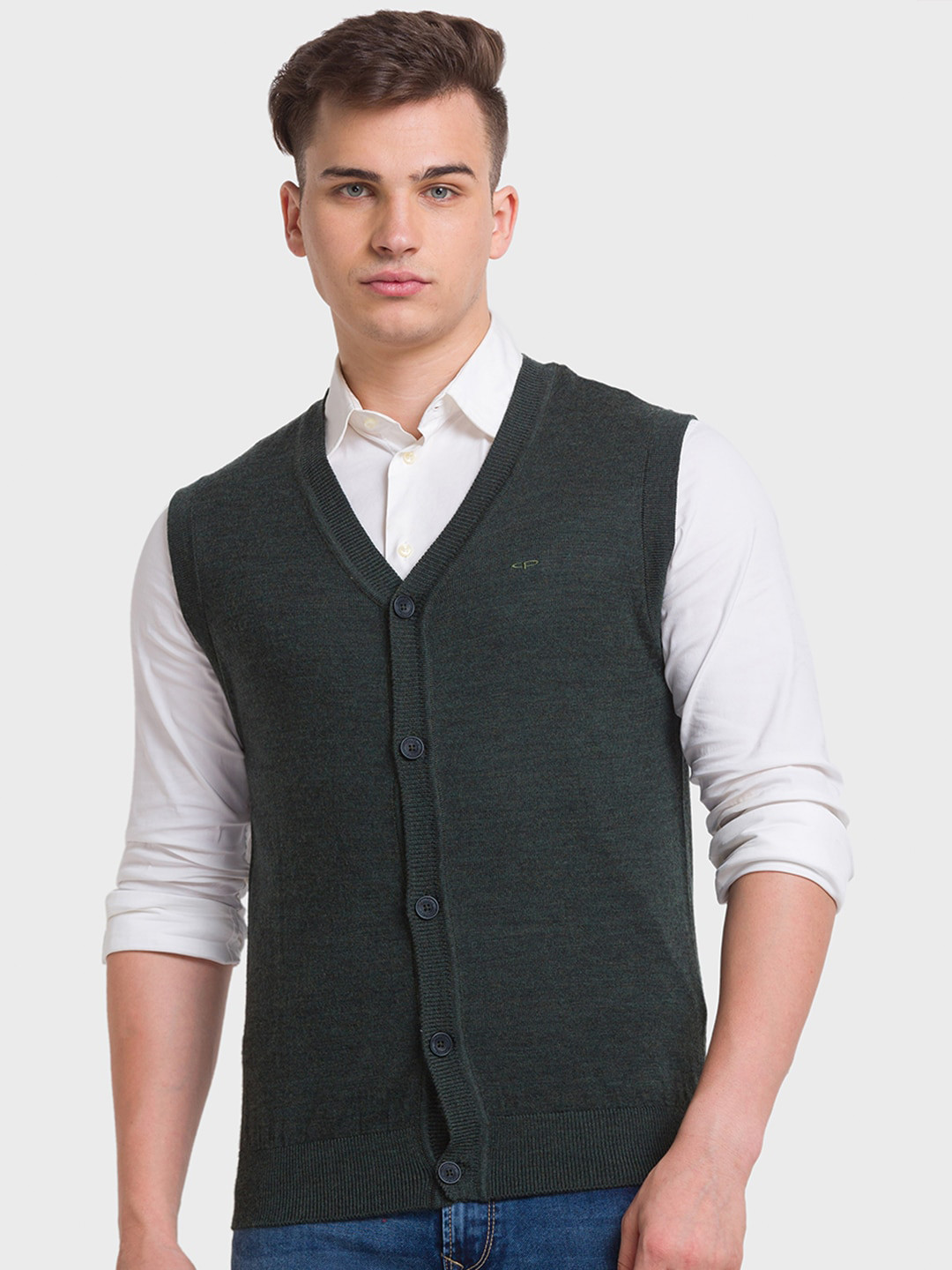 ColorPlus Men V-Neck Wool Sweater Vest