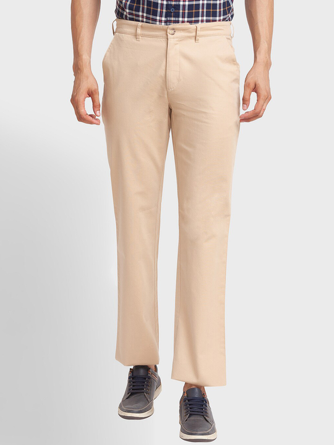 ColorPlus Men Mid-Rise Casual Chinos Trousers