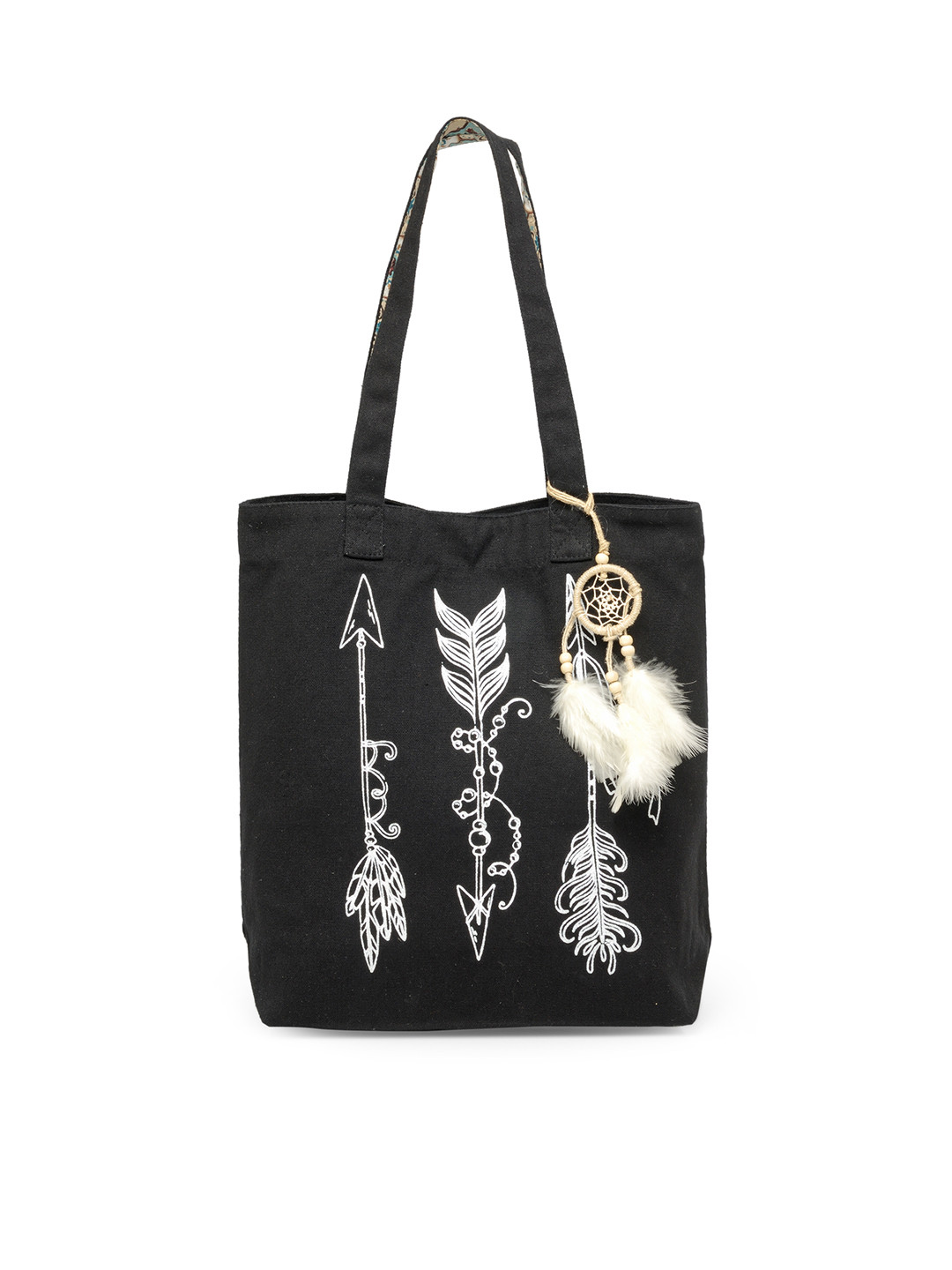The House of Tara Black Printed Tote Bag