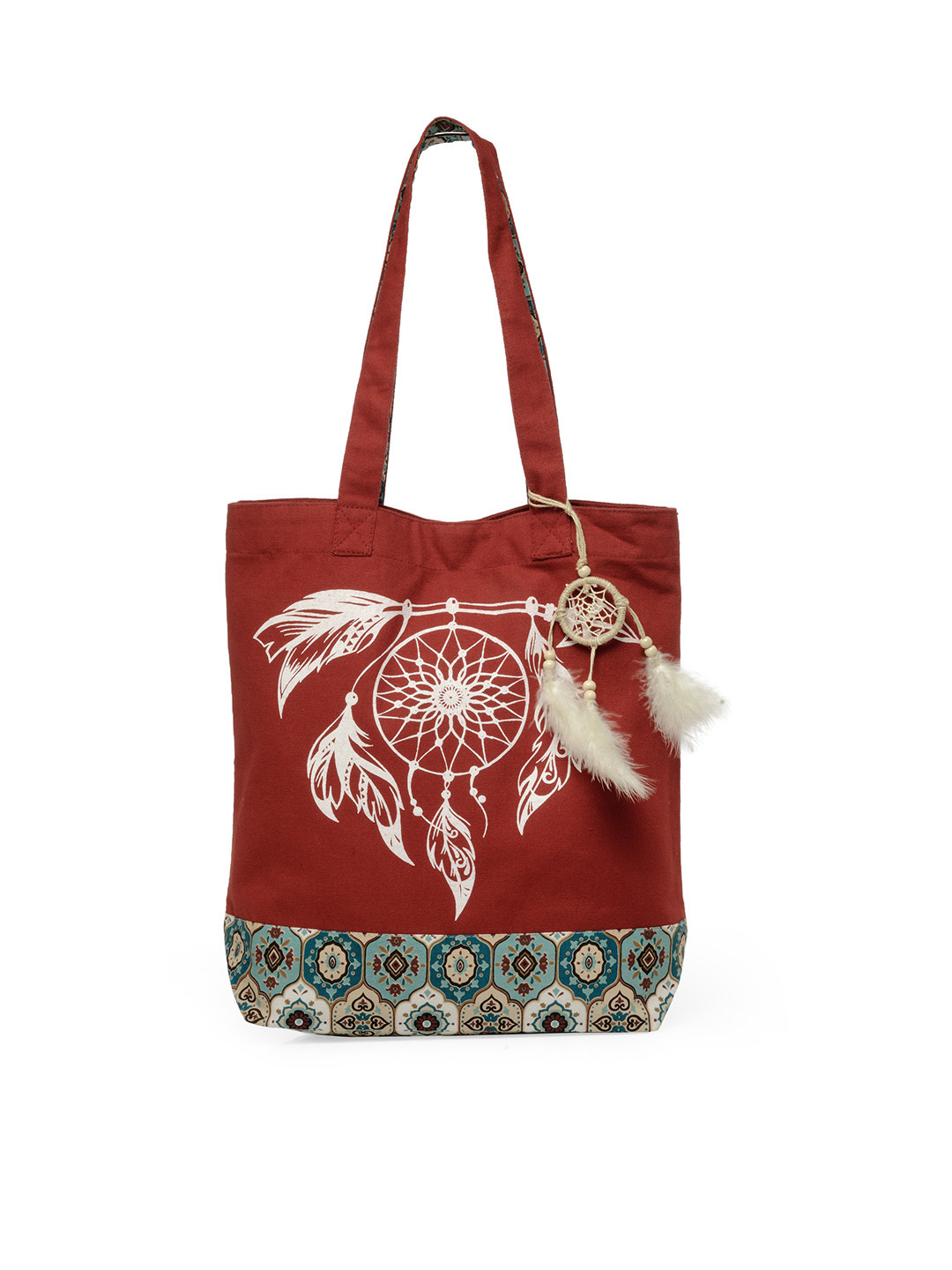 The House of Tara Red Printed Tote Bag