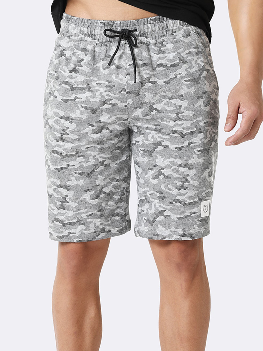 Van Heusen Innerwear Sport Men AOP Allover Camo Print Drawstring Waist Ultra Soft Knit Shorts