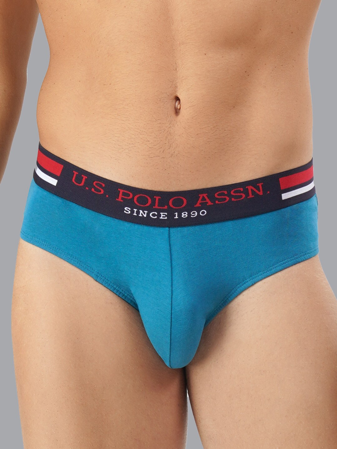 Buy U.S. POLO ASSN. Men Black I006 Mid-waist Solid Cotton Briefs