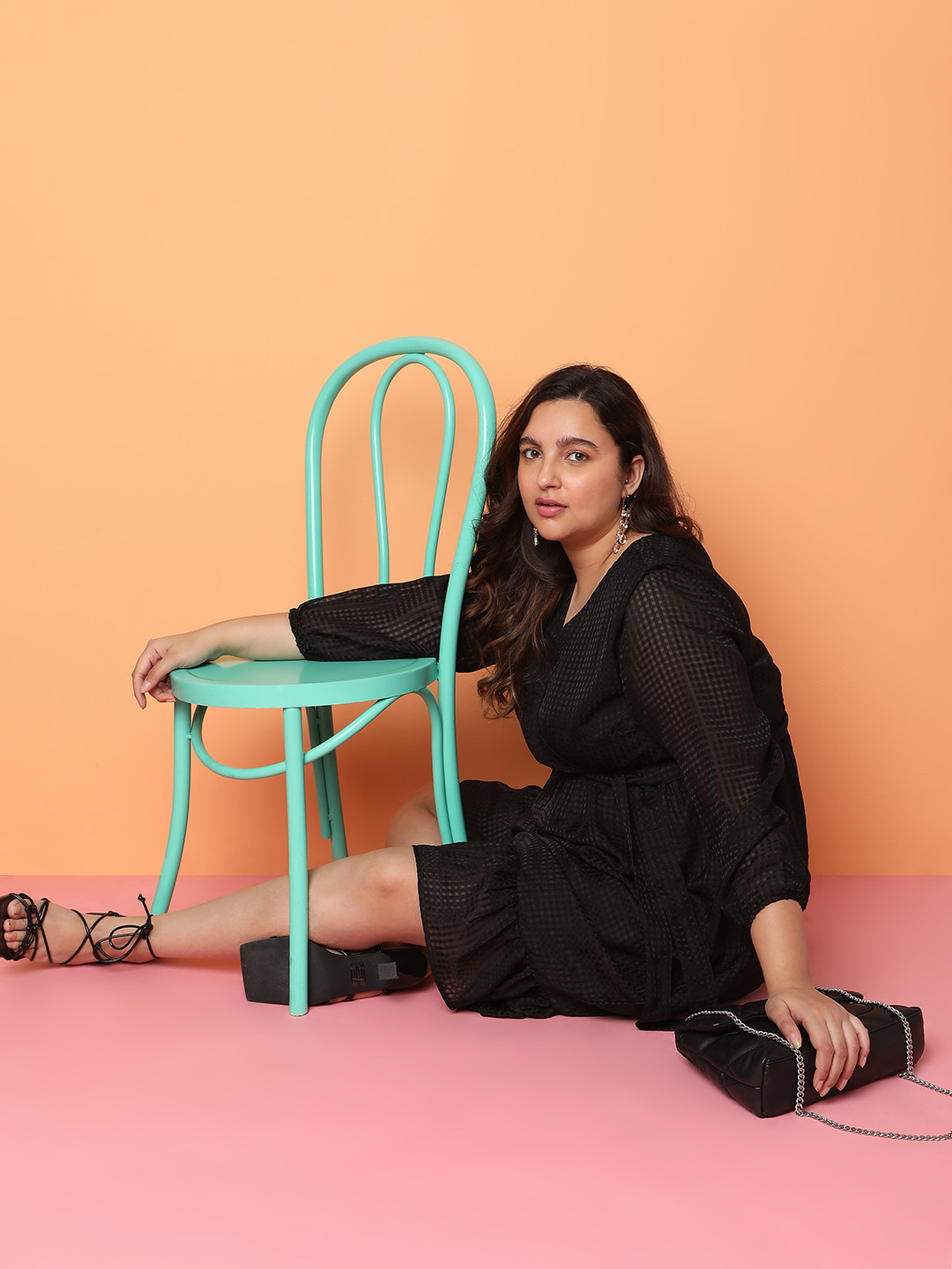 VERO MODA CURVE Plus Size Checked Midi Dress