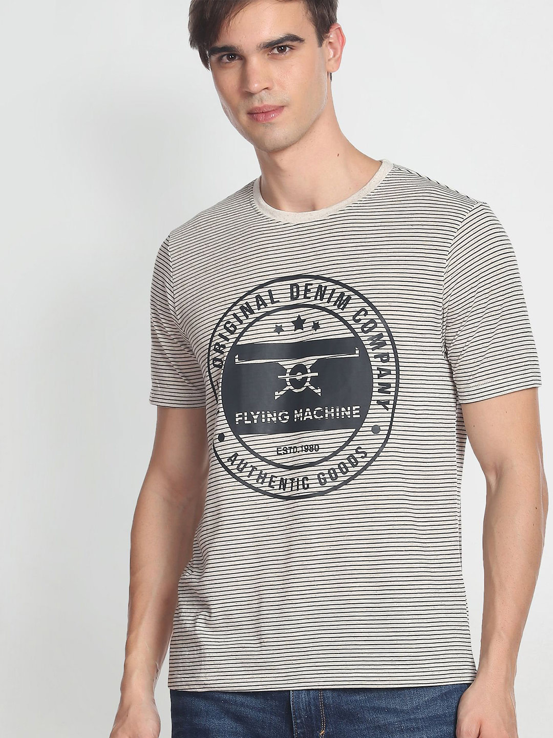 Flying Machine Yarn Dyed Horizontal Stripe T-Shirt
