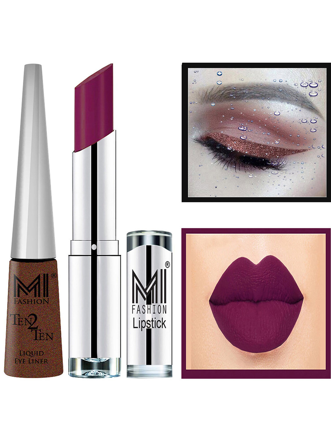 MI FASHION Ten2Ten Liquid Eyeliner 05 & Creme Matte Lipstick - 12
