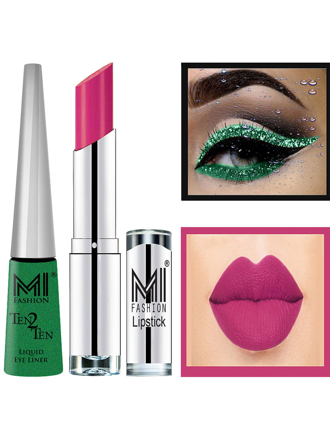 MI FASHION Ten2Ten Liquid Eyeliner 04 & Creme Matte Lipstick - 14