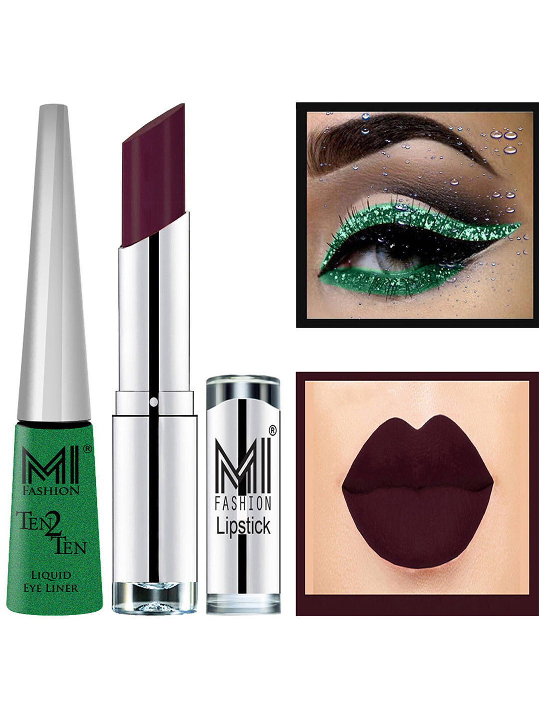 MI FASHION Ten2Ten Liquid Eyeliner 04 & Creme Matte Lipstick - 06