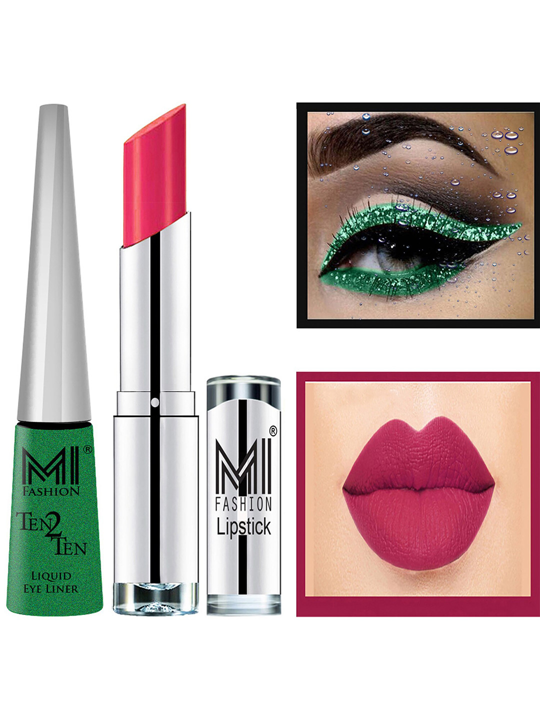 MI FASHION Ten2Ten Liquid Eyeliner 04 & Creme Matte Lipstick - 05