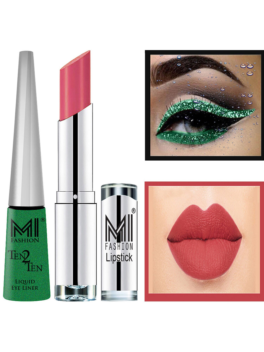 MI FASHION Ten2Ten Liquid Eyeliner 04 & Creme Matte Lipstick - 24