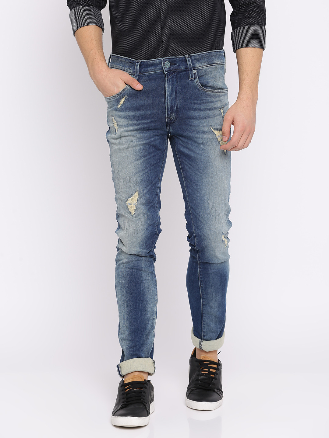 men's skinny fit low rise jeans