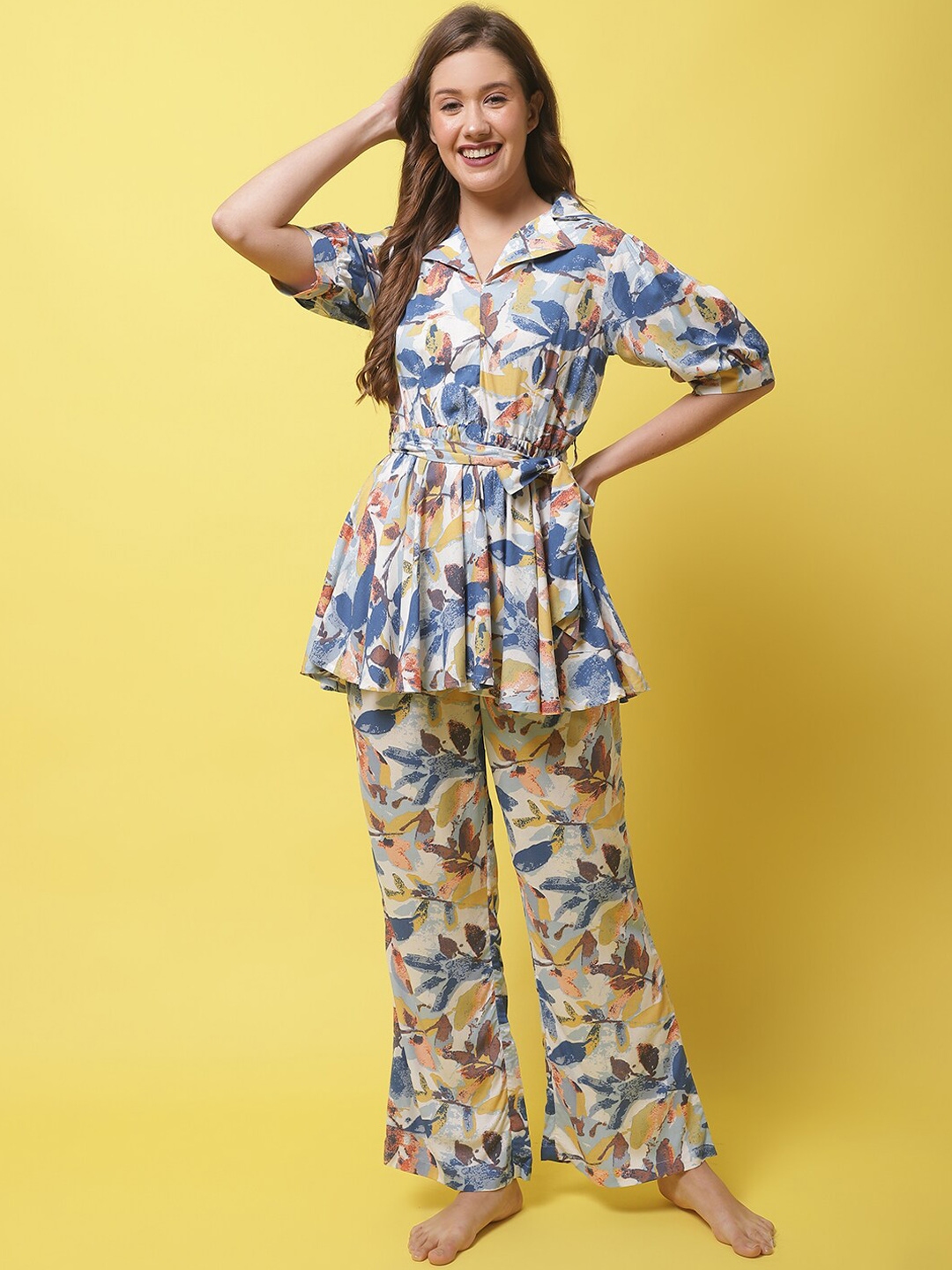 Claura Women Floral Printed Night Suit - Night Suits for Women 21829246 | Myntra