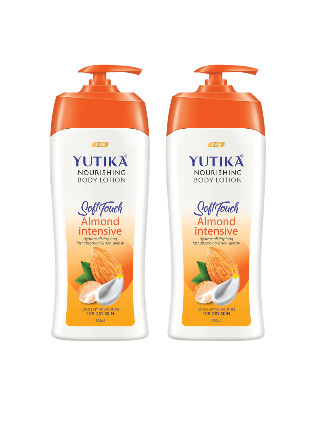 YUTIKA Set of 2 Soft Touch Almond Intensive Nourishing Body Lotion 500 ml Each