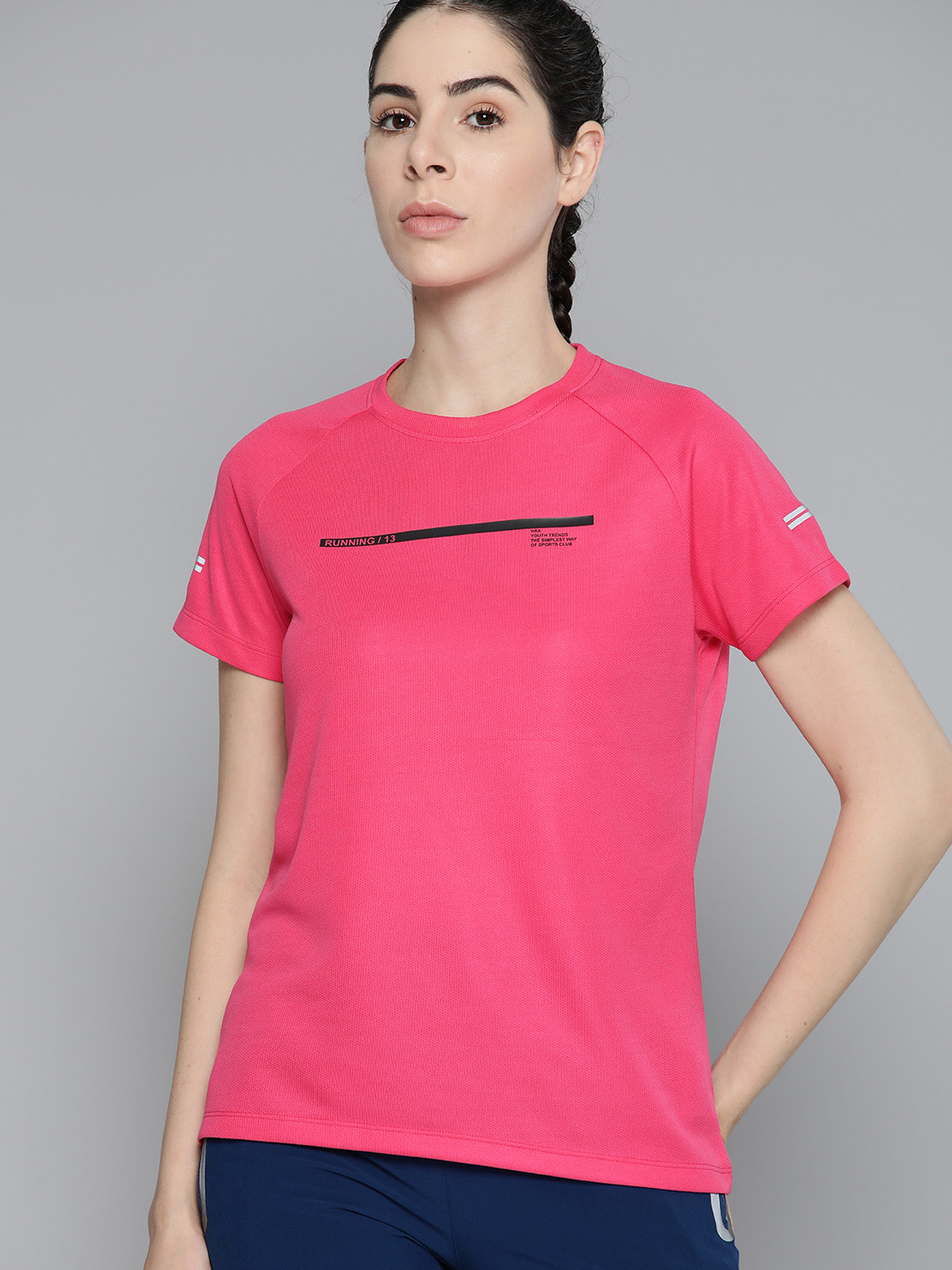 HRX by Hrithik Roshan Self Design Training T-shirt