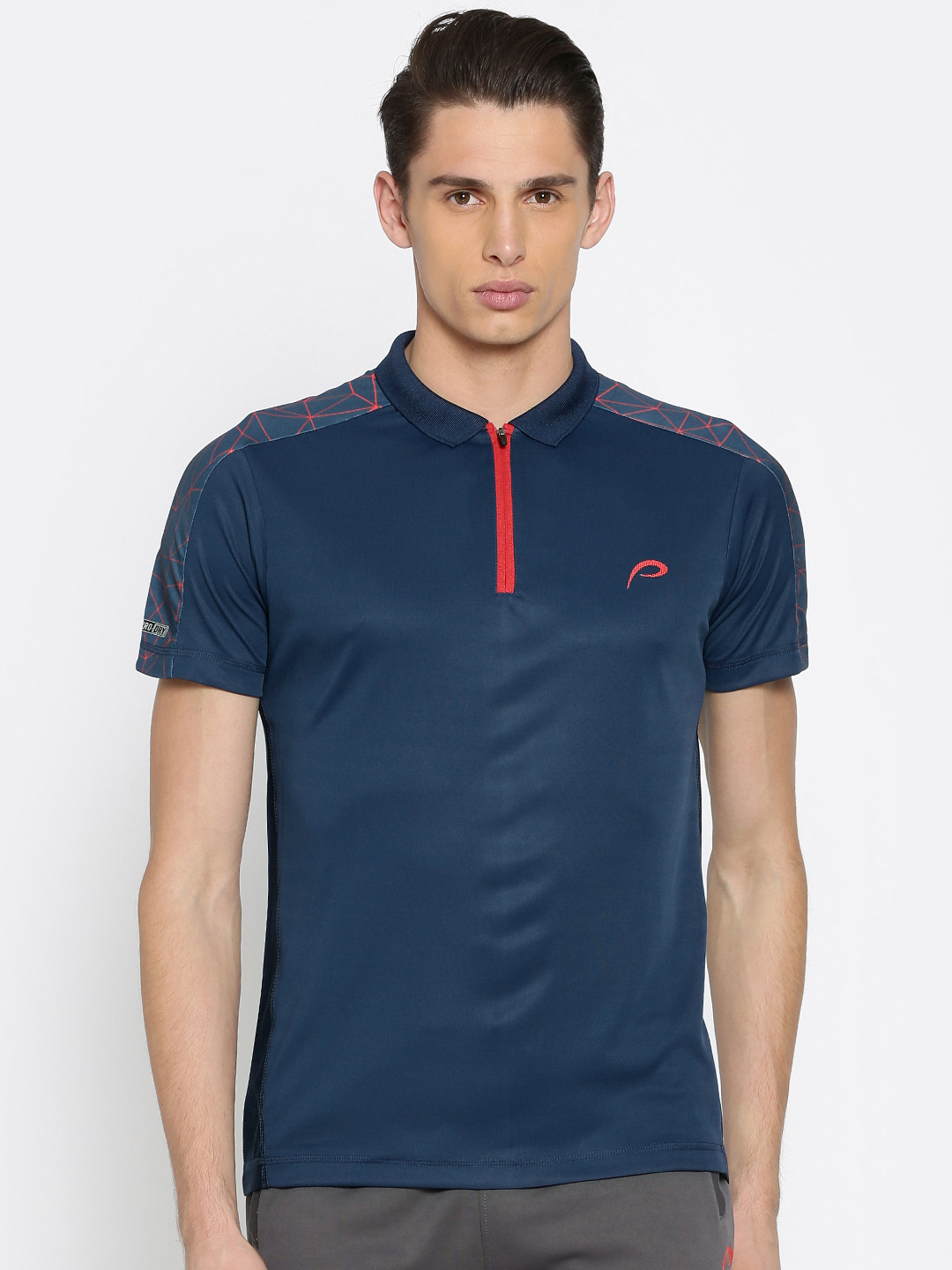 Proline Active Men Teal Blue Solid Polo 